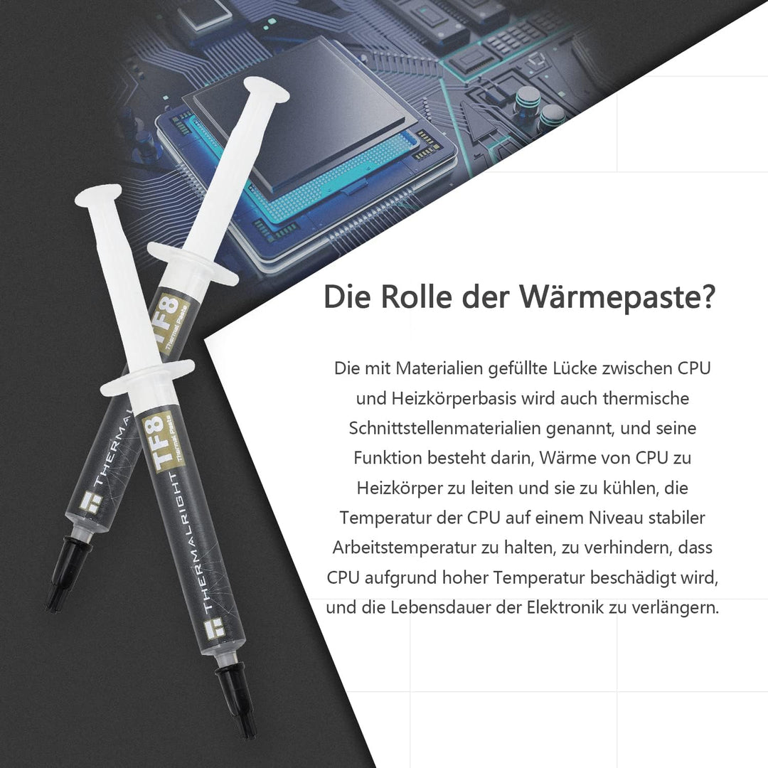 Thermalright TF8 Hochleistungs-Wärmeleitpaste - 5,8 Gramm, 13,8 W/mK, hohe Haltbarkeit, einfach anzu