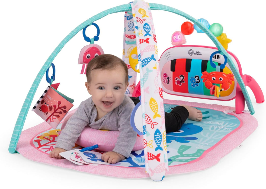Baby Einstein Ocean Explorers 4-in-1 Spielbogen Baby Spielmatte mit Kick Piano, Musik- & Sprachförde