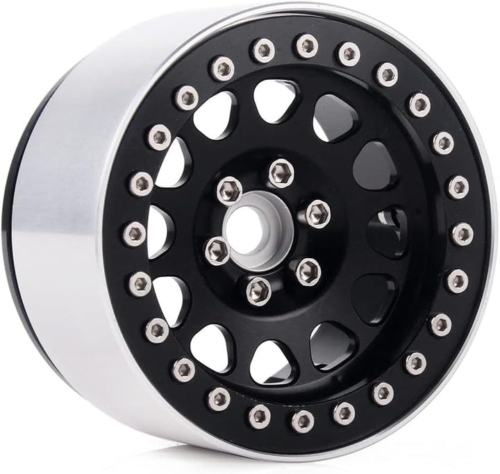 INJORA 4 Stücke 2,2 Beadlock Felgen Metall Räder Felge Set für 1:10 RC Rock Crawler Axial SCX10 RR10