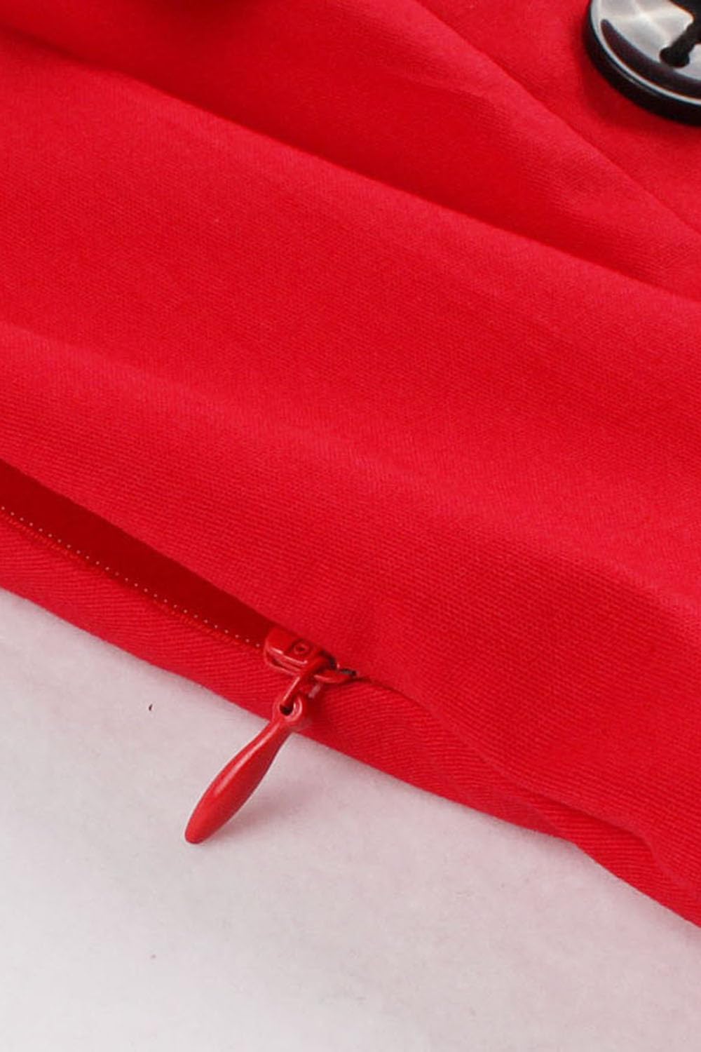 Axoe Damen 50er Jahre Kleider mit Gepunkte Rockabilly 3XL Rot-blumenmuster, 3XL Rot-blumenmuster