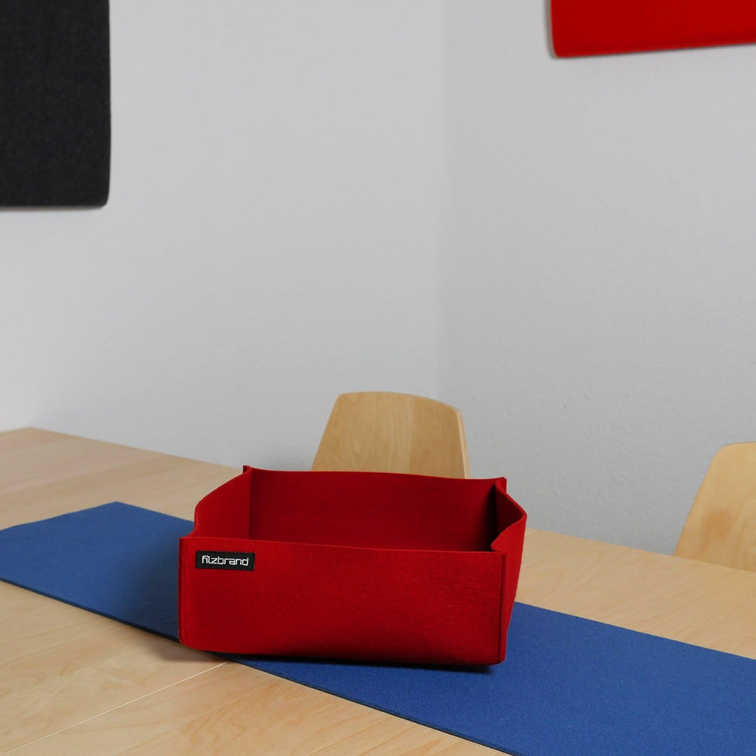 Dekoschale / Korb aus Designfilz von filzbrand, gross, karminrot, Karminrot