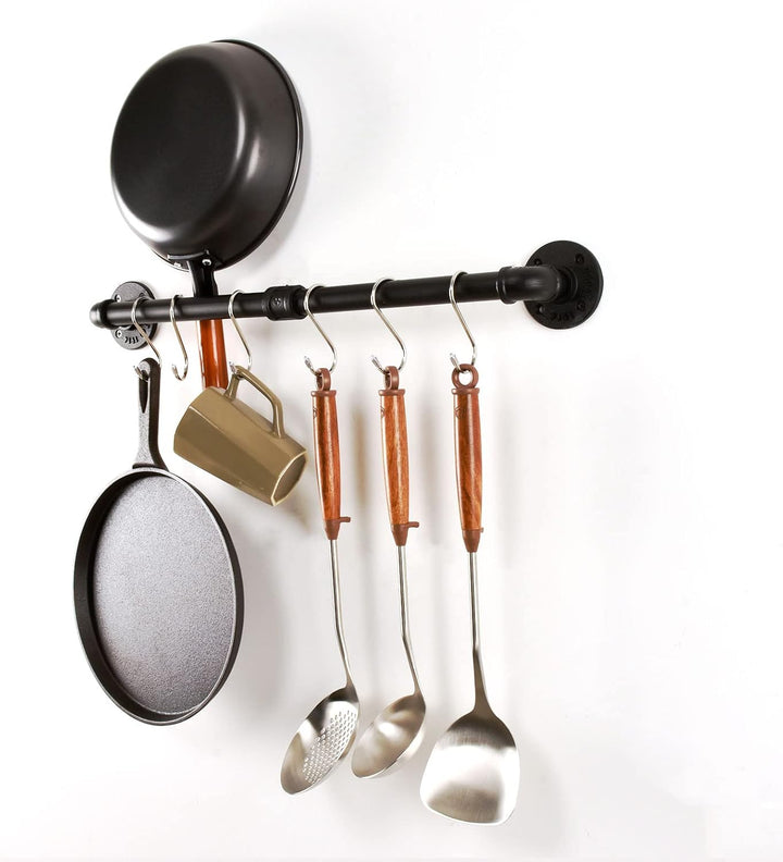 Rohr Topf Pan Rack Wandbefestigte industrielle Utensil Deckel Halter Kochgeschirr Aufhänger Küche Or