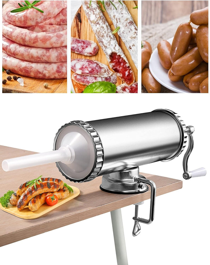 GIANTEX Wurstfüller 3 L, Manuelle Wurstmaschine Wurstfüllmaschine, Wurstspritze aus Alulegierung, Wu