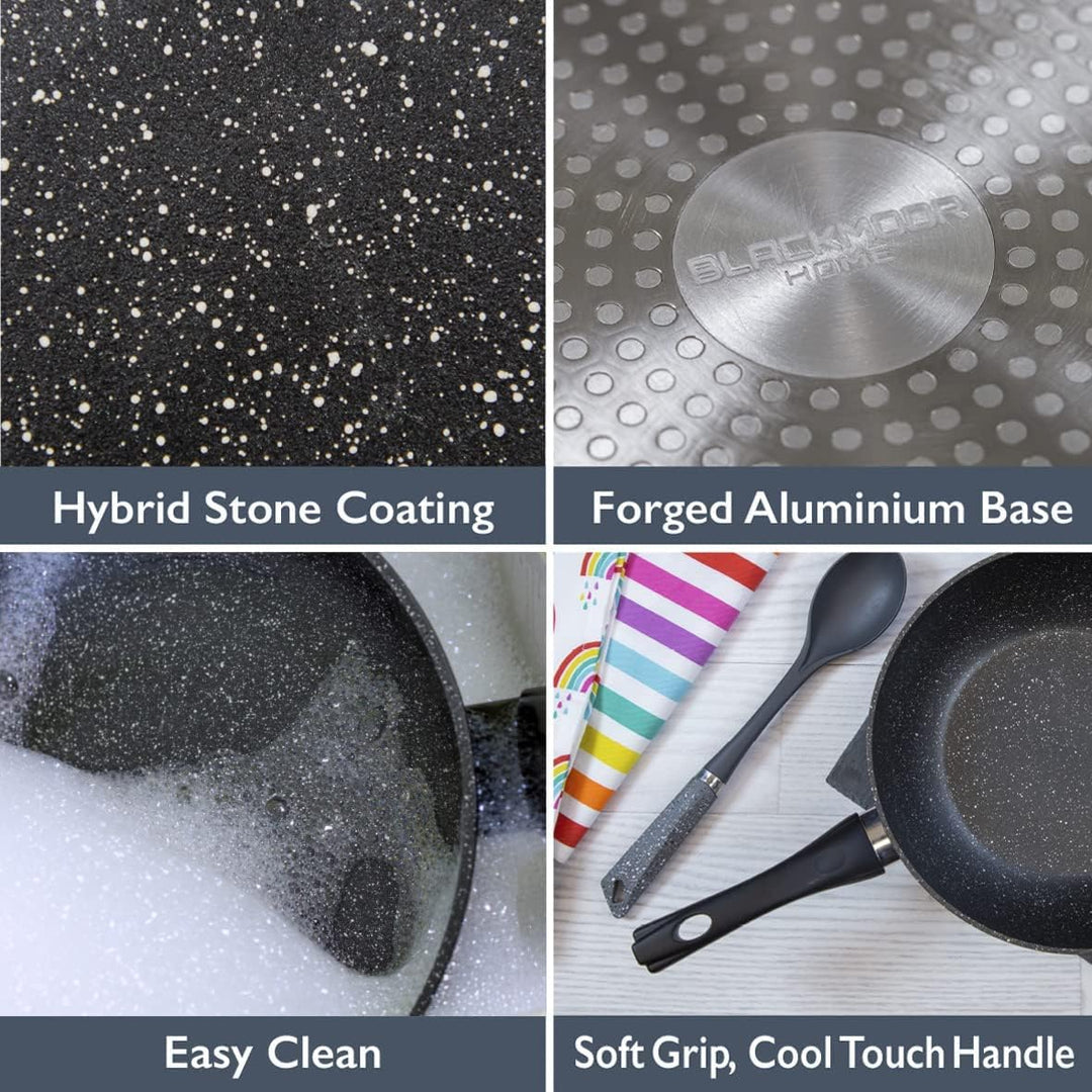 Blackmoor Home Antihaft Bratpfanne 28 cm – Aluminium Pfanne für Induktion, Gas & Elektro, Verstärkte