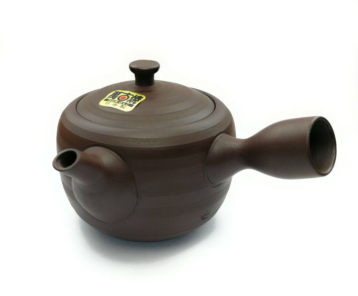 Kyusu Japanische Teekanne aus Keramik 270 ml, Keramik Kyusu mit Seitengriff und Edelstahl Teesieb, E