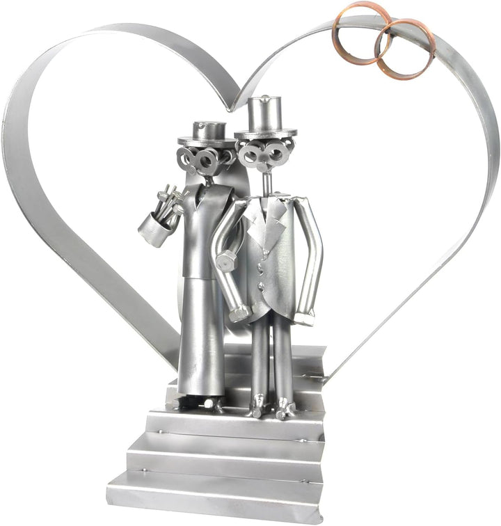 Schraubenmännchen HOCHZEITS HERZ BRAUTPAAR LIEBE handgefertigte ausgefallene Geschenkidee