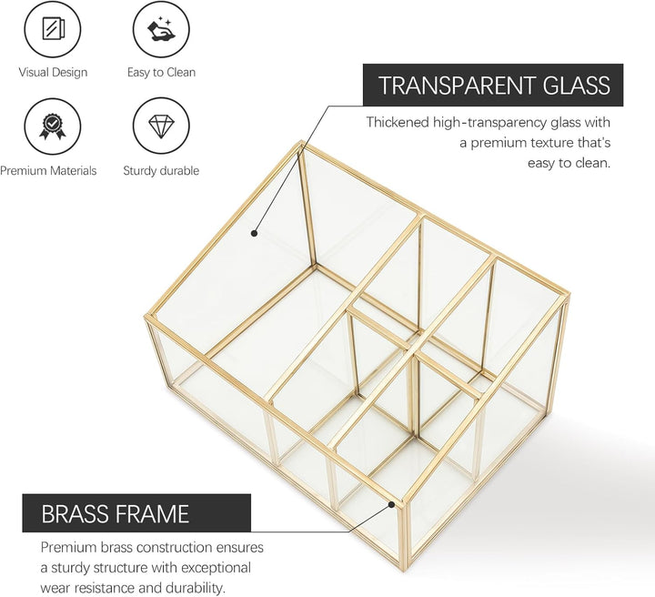 Make up Organizer Gold, Schminktisch Organizer, Pinsel Halterung Make up, Kosmetik Aufbewahrung mit