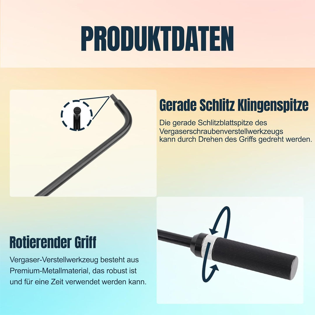 Bewinner 16,34 Zoll Vergaser Pilotschrauben Einstellwerkzeug, Universal Metall Pilotschrauben Einste