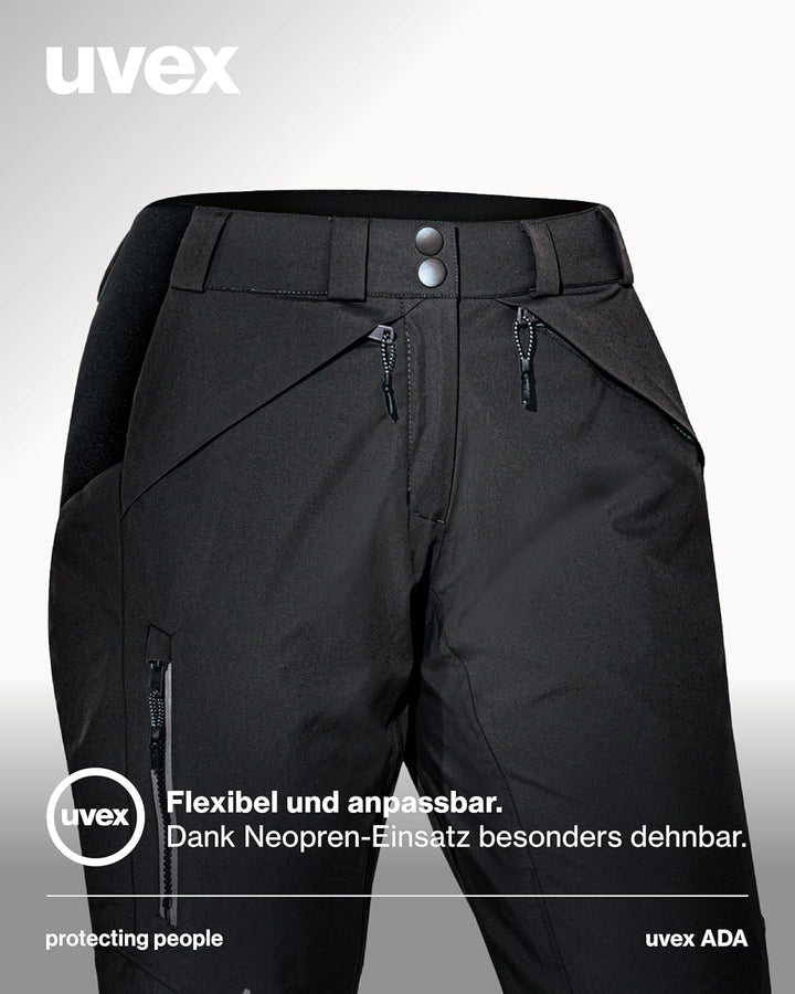 Uvex ADA 7634 Damen-Wetterhose - bei Wind & Regen - Atmungsaktiv & Wasserfest 42 Schwarz, 42 Schwarz