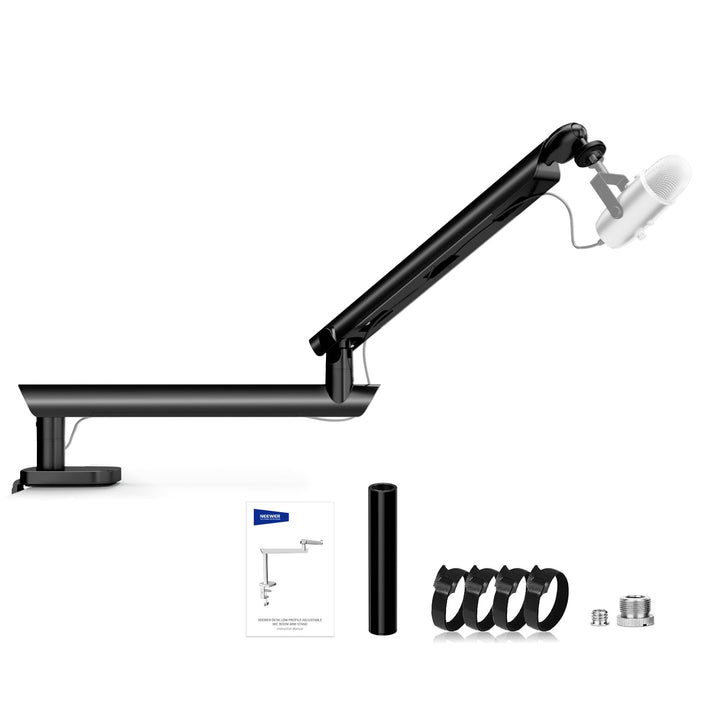 NEEWER Mikrofonständer Boom Arm, Low Profil Microphone Halter, Tischhalterung mit Kugelkopf 3/8Zoll