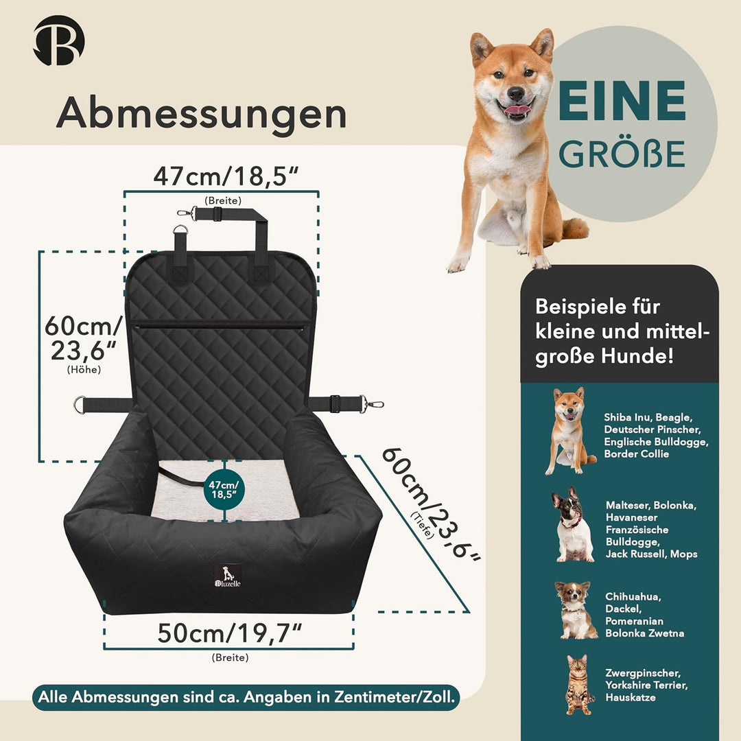 Hunde Autositz Auto Hundesitz, 2-in-1 Hundebett Hundekorb für kleine & mittelgrosse Hunde, Oxford St