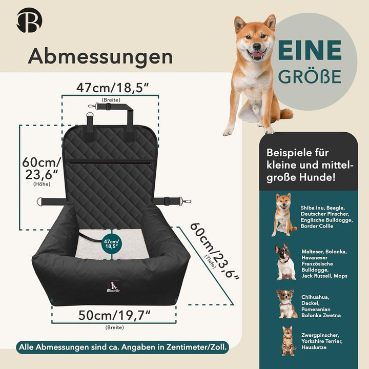 Hunde Autositz Auto Hundesitz, 2-in-1 Hundebett Hundekorb für kleine & mittelgrosse Hunde, Oxford St