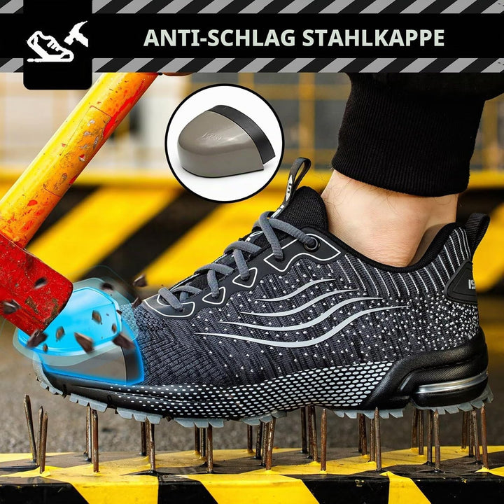 ISOOUS Sicherheitsschuhe Herren Damen Arbeitsschuhe Leicht Atmungsaktiv rutschfest Stahlkappe Schutz