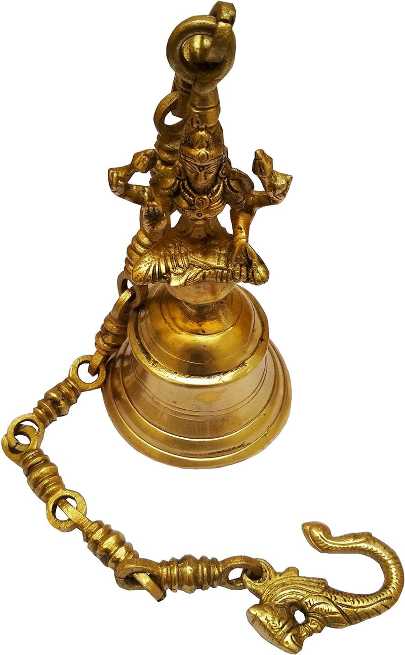 Purpledip Hängende Glocke Ma Lakshmi, Messing, tiefer Resonierton (11580)