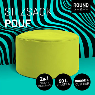 Lumaland Sitzsack Pouf (50 L) | Kompakter Sitzsack mit 3-in-1-Funktion: bequemer Hocker, praktisches