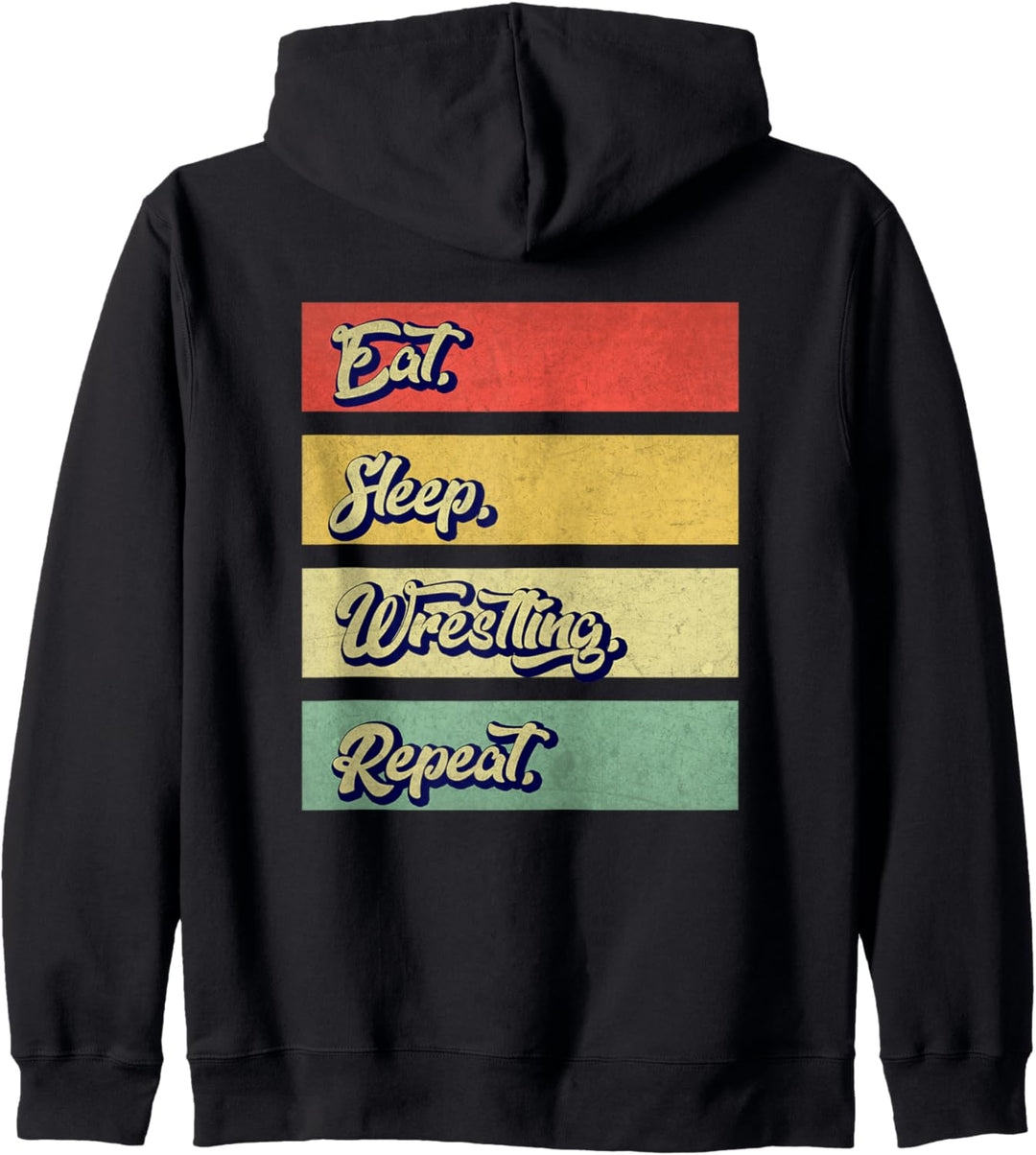 Eat Sleep Wrestling Repeat Funny Wrestler Retro Vintage Kapuzenjacke