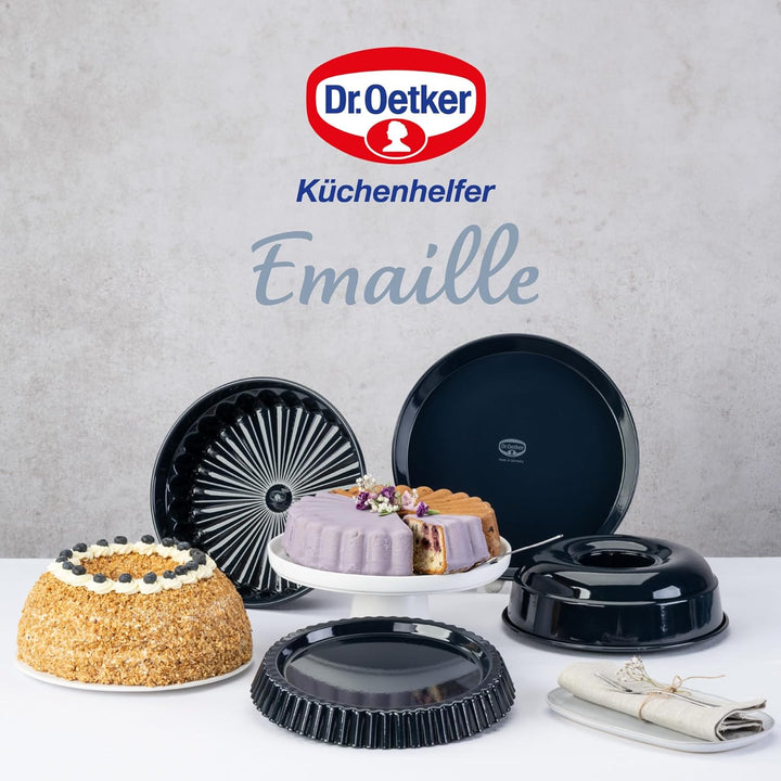 Dr. Oetker Frankfurter Kranz Kuchenform 26 cm Back-Liebe Emaille – Schnitt- & kratzfeste Backform mi