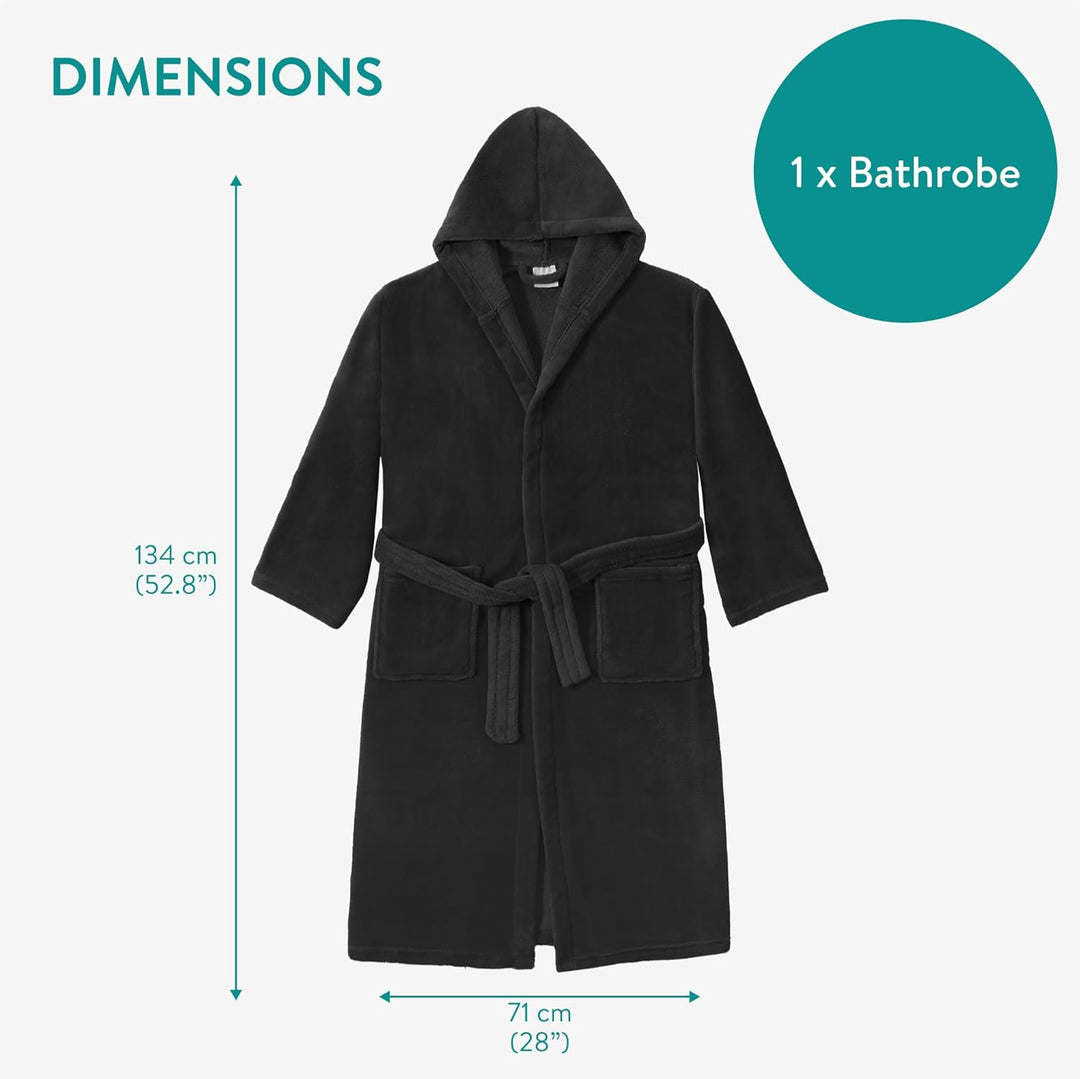 HOMELEVEL Bademantel Morgenmantel Unisex - kuschelweicher Reisebademantel Saunamantel - Mikrofaser M