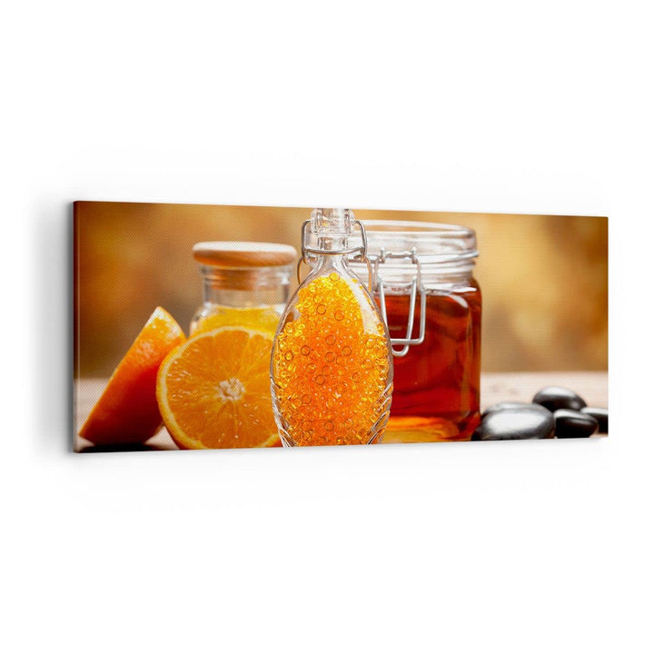 Wandbilder Dekoration Wohnzimmer Essen Honig Glas Vitamin Panorama Bilder auf Leinwand 120x50cm Lein