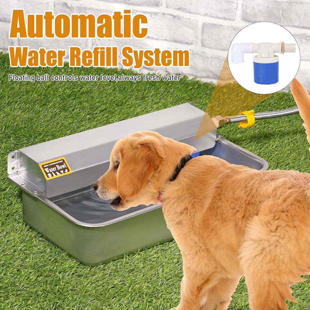 Automatischer Hundewasserspender 6L aus Edelstahl mit Ablassschraube, Selbstnachfüllend für Hunde, K
