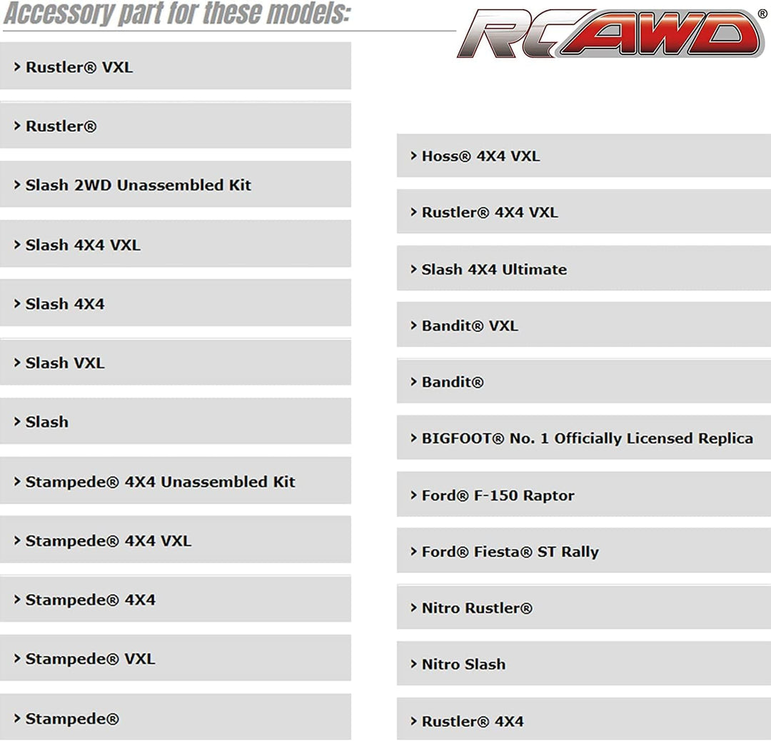 RCAWD Big Bore RC Stossdämpfer-Set für Slash 2WD, Hoss, Rustler 4X4 VXL, Slash 4X4, Bandit, Ford, Ni