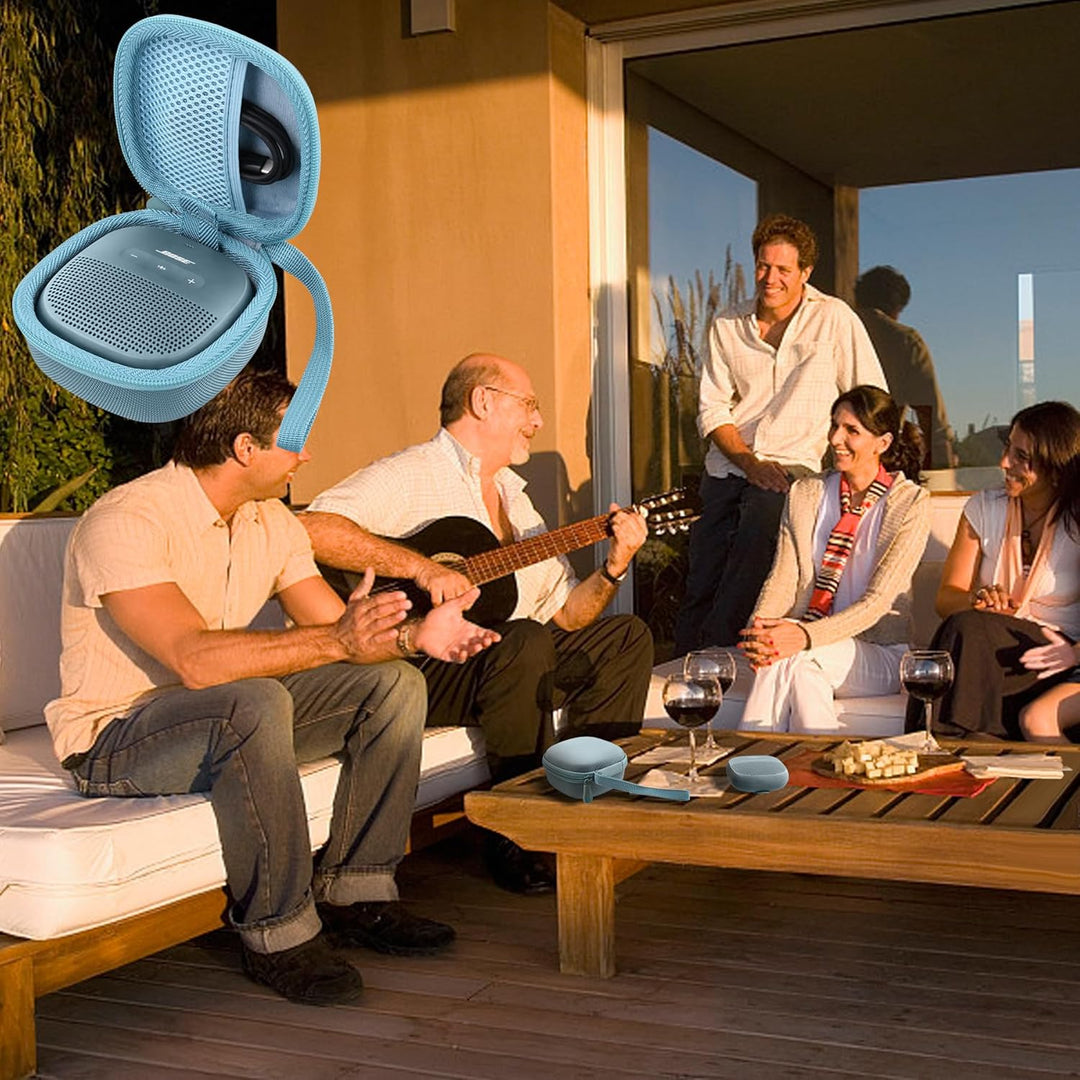 Aenllosi Hart Tasche Hülle für Bose SoundLink Micro Bluetooth Lautsprecher, Nur Tasche (SteinBlau),