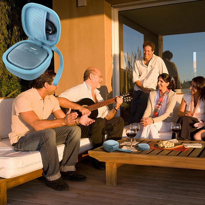 Aenllosi Hart Tasche Hülle für Bose SoundLink Micro Bluetooth Lautsprecher, Nur Tasche (SteinBlau),