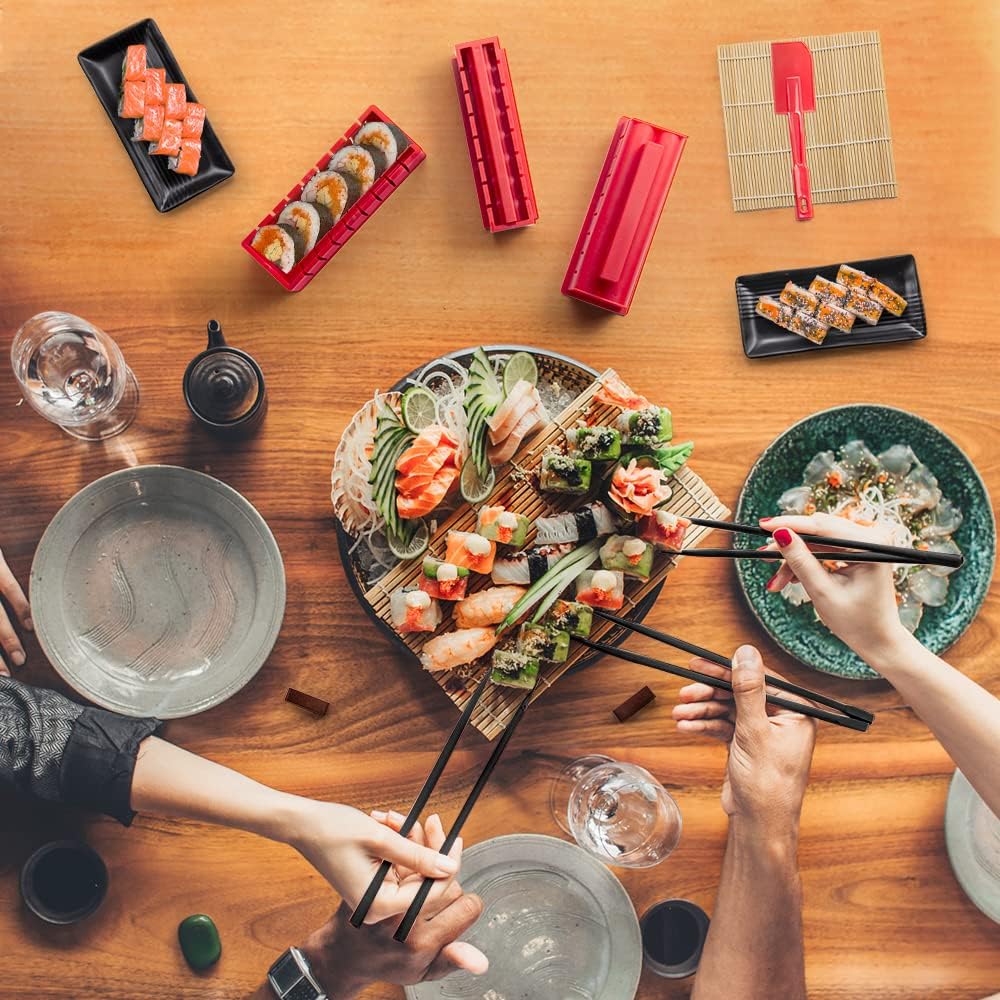 Virklyee Sushi Making Kit 17 Stück Sushi-Set Sushi Form Set Mehrere Formen DIY Sushi Selbst Machen S