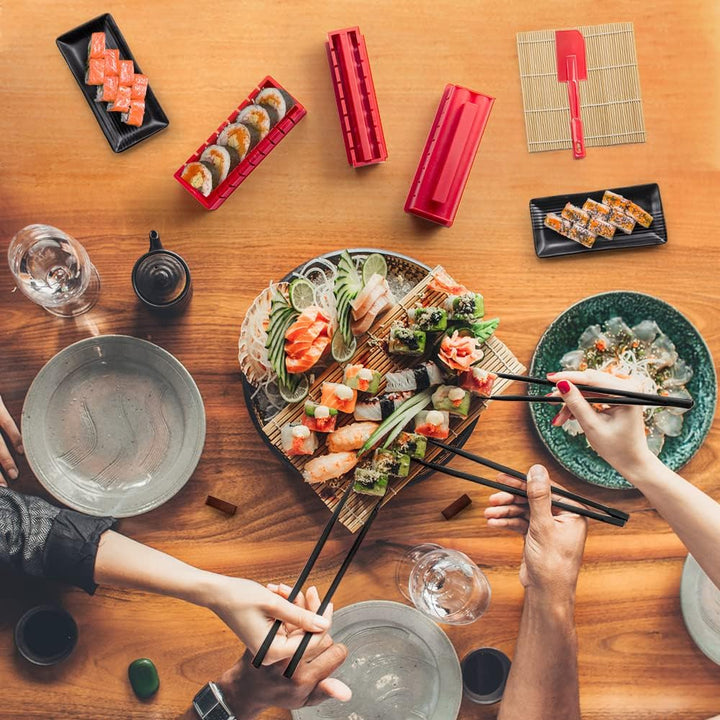 Virklyee Sushi Making Kit 17 Stück Sushi-Set Sushi Form Set Mehrere Formen DIY Sushi Selbst Machen S