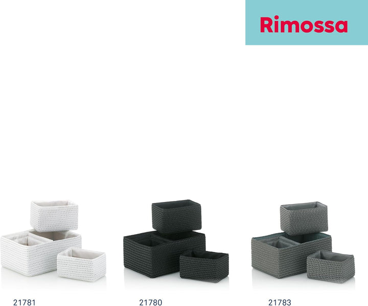 kela Korb-Set Rimossa, 5-teilig, unterschiedliche Grössen, PP-Kunststoff, weiss, Stoffinnenfutter, i