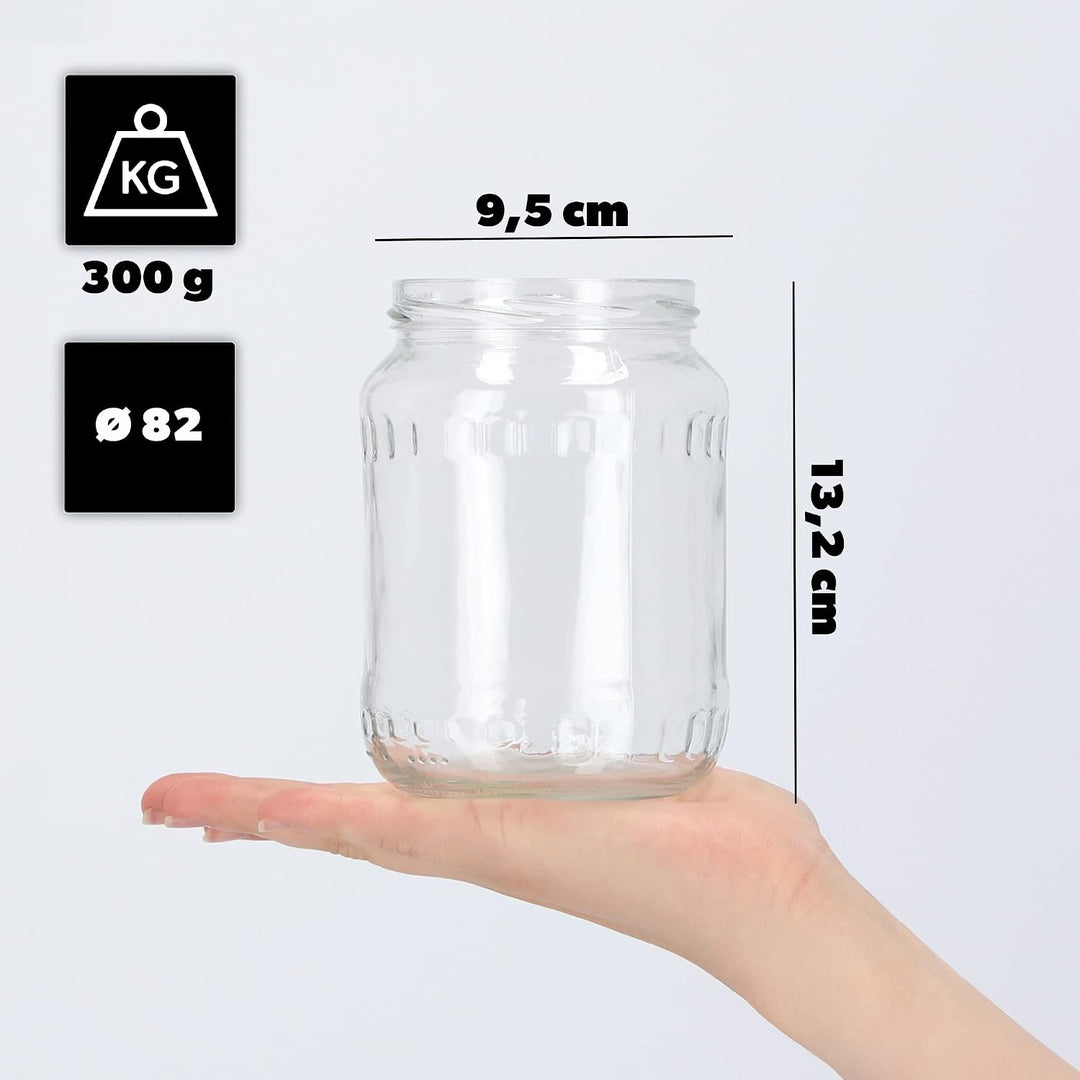 KADAX 24er Set Einmachgläser 720ml TO82, Grosse Sturzgläser mit Schraubdeckel, Einkochgläser Ferment