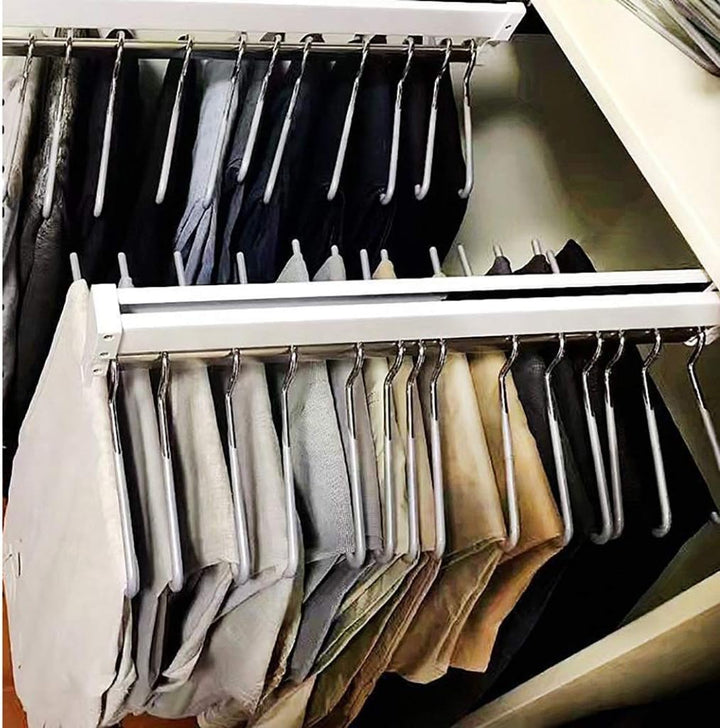 Ausziehbare Kleiderstange zum Herausziehen der Kleiderbügel Verstellbarer Kleiderschrank Kleiderstan