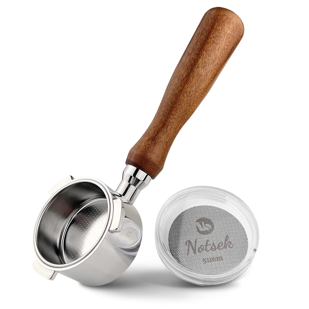 Bodenloser Siebträger 51mm mit Espresso Puck Screen, Siebträger 51mm kompatibel DeLonghi Dedica EC68