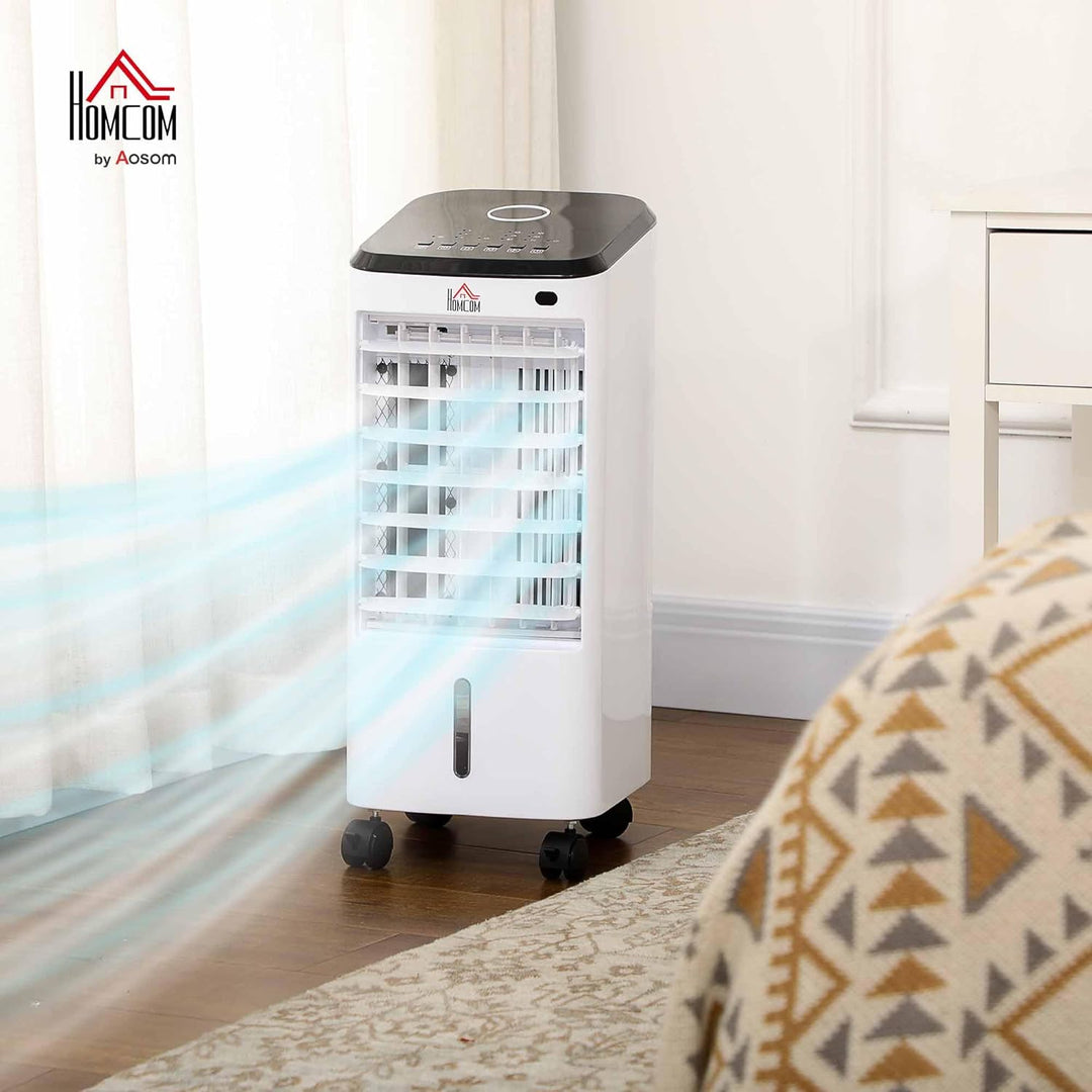 HOMCOM 3 in 1 Mobile Luftkühler mit Wasserkühlung und Luftbefeuchtung 3,5L Wassertank 60°oszillieren