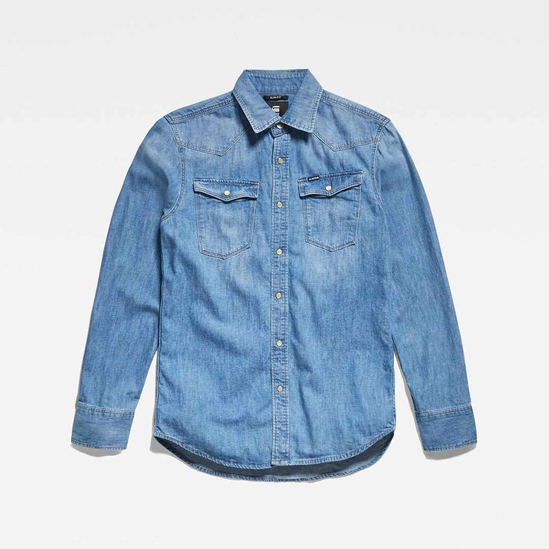 G-Star Herren Marine Slim Long Sleeve Shirt XXS Blau (Medium Aged D12697-d013-071), XXS Blau (Medium