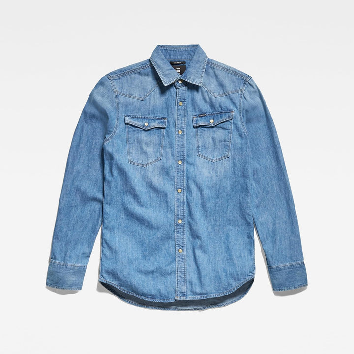 G-Star Herren Marine Slim Long Sleeve Shirt XXS Blau (Medium Aged D12697-d013-071), XXS Blau (Medium