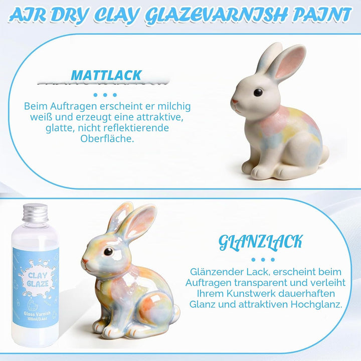 29pcs Clay Modellier Tools &amp; 100ML Air Dry Clay Glaze Glasur für Ton Lufttrocknend zur Verhinderung