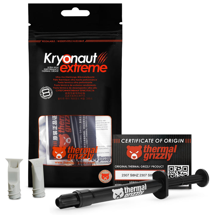Thermal Grizzly - Kryonaut extreme - 2 Gramm - Extrem Hochleistungsfähige Wärmeleitpaste - Für Maxim