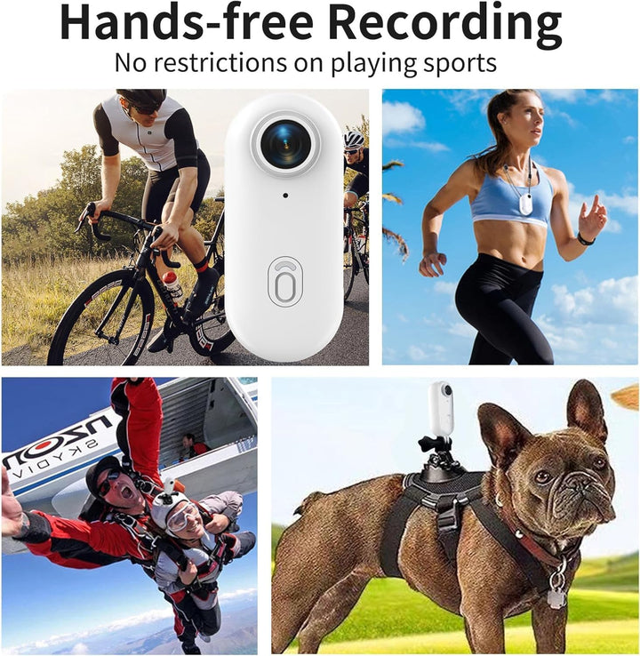 Mini Action Cam 4K,Tragbare Kamera mit 360° Drehbarem Clip und Magnetclip,Wasserdichter 4K-Körperkam