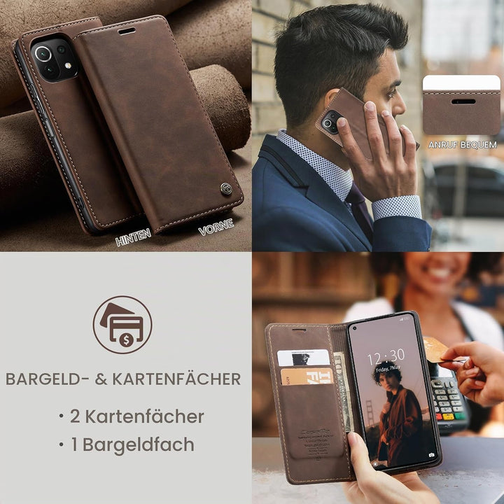 Handyhülle für Xiaomi Mi 11 Lite 4G / 5G / NE Hülle, Klapphülle Premium Lederhülle Klappbar Flip Cas