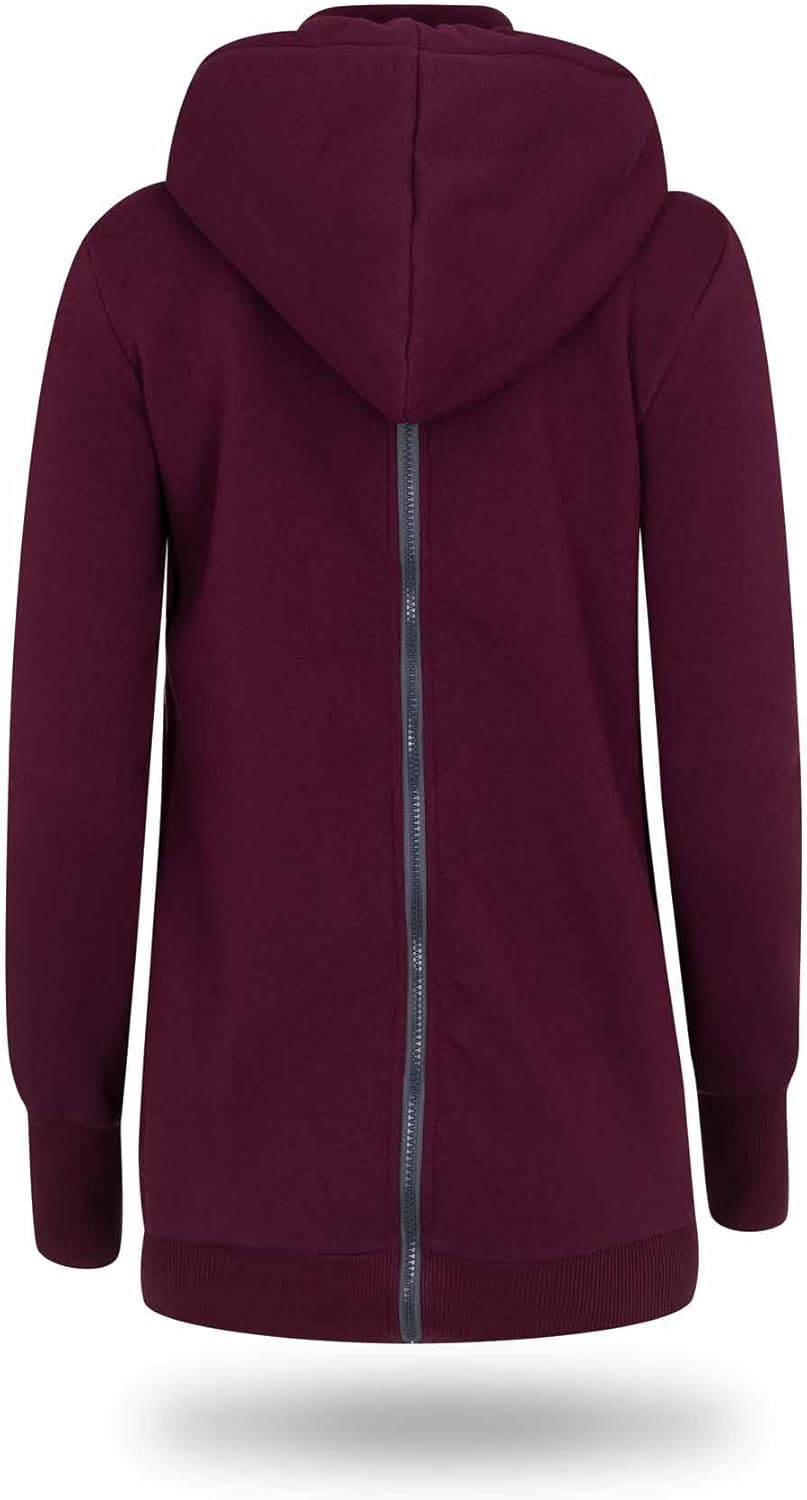 fun2bemum Pola 4in1 Baby Tragejacke für Mama Känguru Kapuze VORNE/HINTEN S Cherry, S Cherry