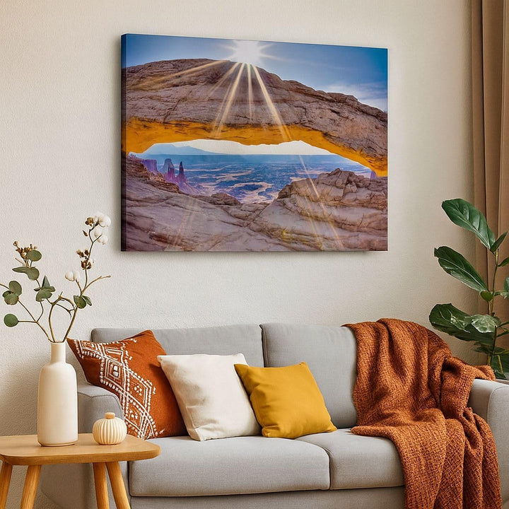 Bilder auf Leinwand 100x70cm Leinwandbild Felsen Ansicht Landschaft Gross Wanddeko Bild Schlafzimmer