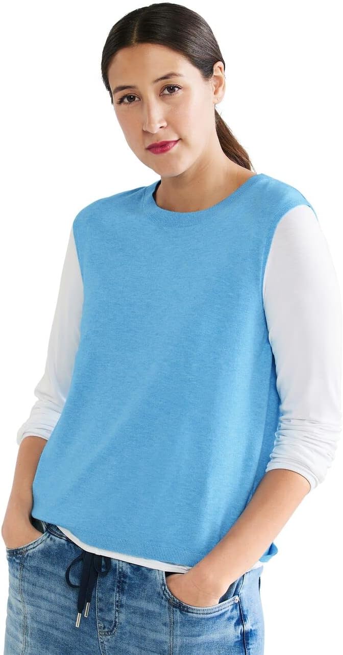 Street One Damen Pullunder 40 Splash Blue Melange, 40 Splash Blue Melange