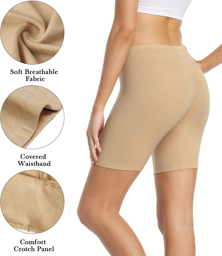 wirarpa Radlerhose Damen Kurz Baumwolle Boxershorts Unter Kleid Rock Unterhosen mit Bein Anti Scheue