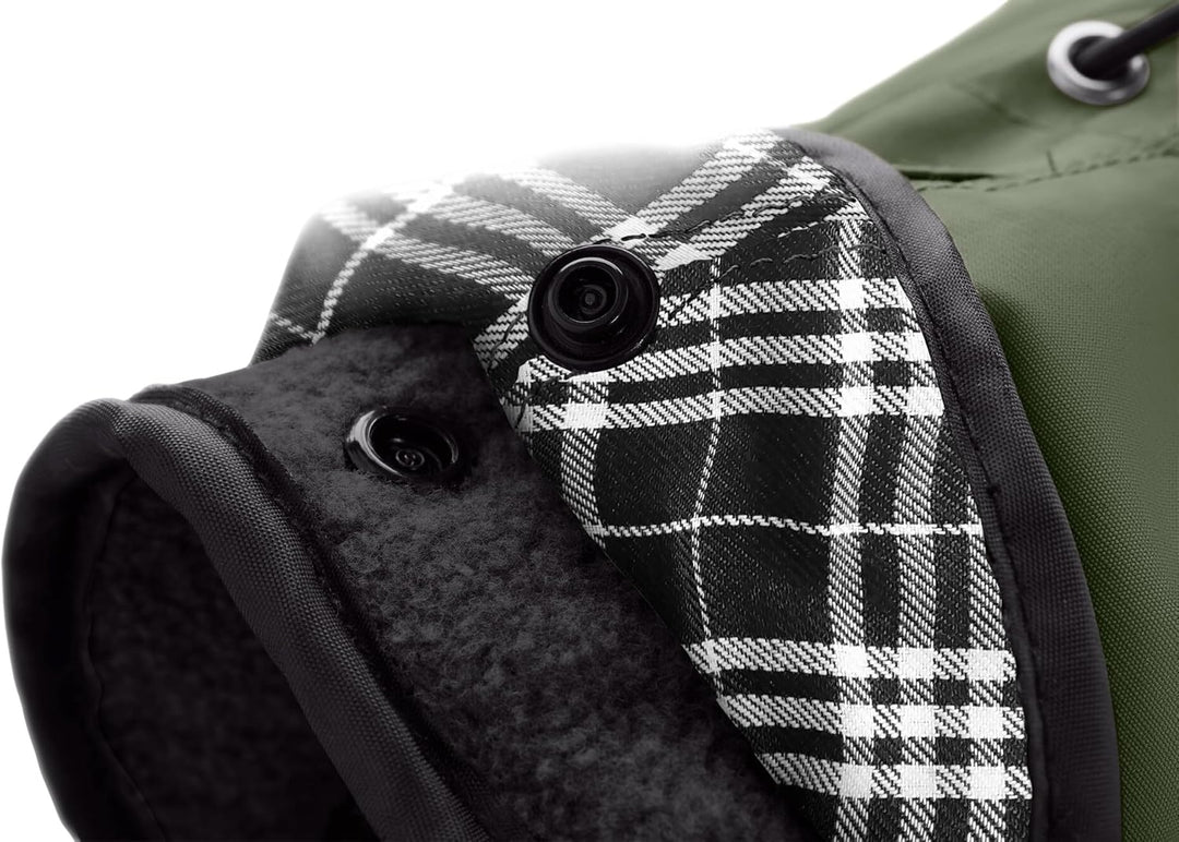 HUNTER Hundemantel Uppsala, Farbe: Khaki, 2in1 Design mit herausknüpfbarem Innenfutter, wasserabweis