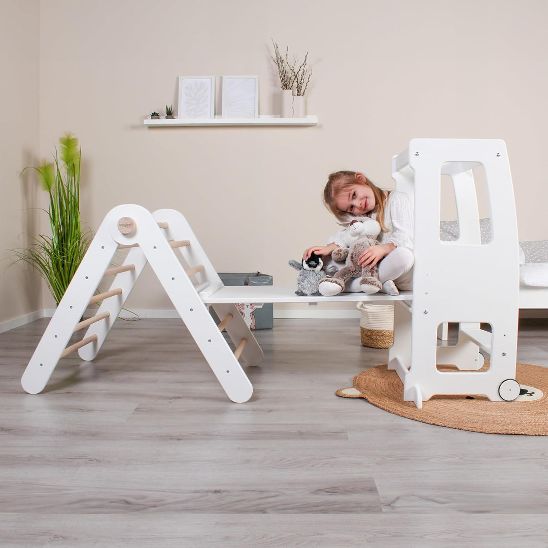babybay Rollensatz mit Gummierung für Lernturm Littlefoot, Natur lackiert 9,2 x 9,2 x 1,8 cm Natur L