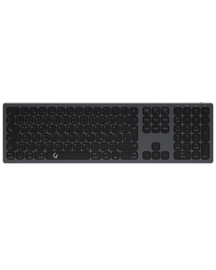 KeySonic Kabellose Bluetooth-Tastatur für Windows/MacOS/Android, Deutsches QWERTZ-Layout, Schwarz