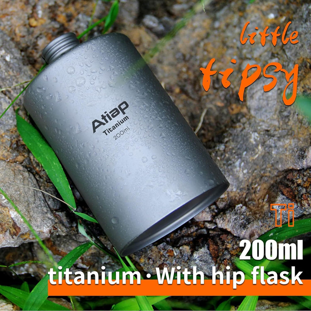 ATiAP Titan-Weintopf, 200 ml, tragbarer Weintopf, Taschenflasche, Weinflasche für Outdoor-Camping