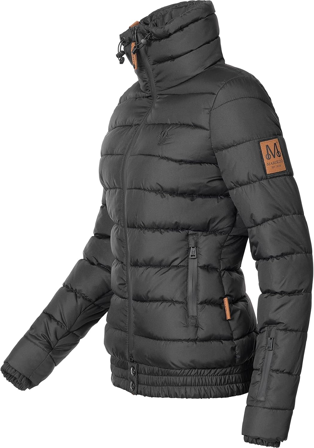 MARIKOO Damen Winter Steppjacke Poison XS-XL XS Schwarz, XS Schwarz