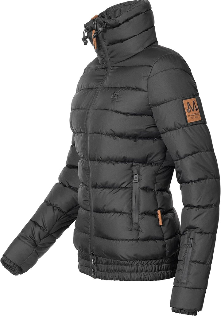 MARIKOO Damen Winter Steppjacke Poison XS-XL XS Schwarz, XS Schwarz
